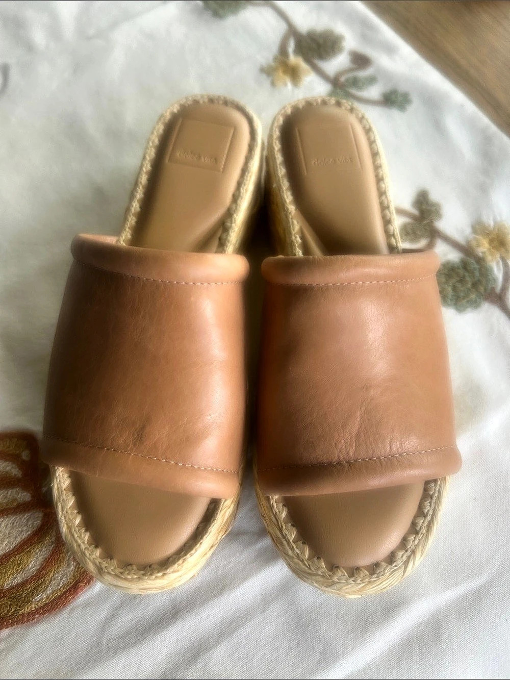 Dolce Vita Women's Brown & Cream Espadrille Platform Mules
